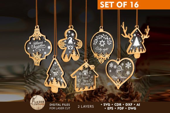 Download CHRISTMAS ORNAMENTS Set Multilayer Decor - Christmas ornament Collection