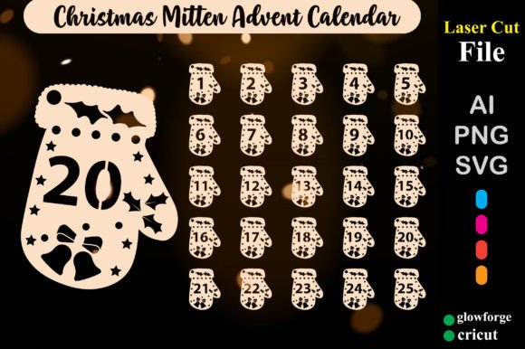 Download Christmas Mitten Advent Countdown SVG - Countdown Collection