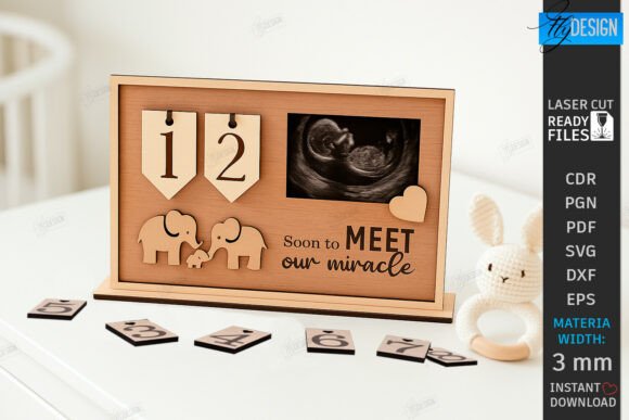 Download Pregnancy Countdown Frame Laser Cut |CNC - Countdown Collection