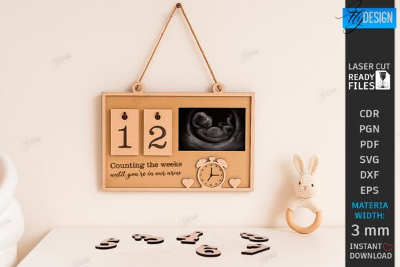 Download Pregnancy Countdown Frame Laser Cut |CNC - Countdown Collection