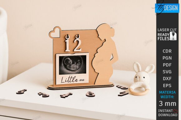 Download Pregnancy Countdown Frame Laser Cut |CNC - Countdown Collection