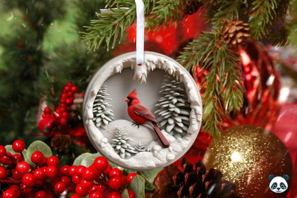 Download 3D Red Cardinal Christmas Ornament 5 - Christmas ornament Collection