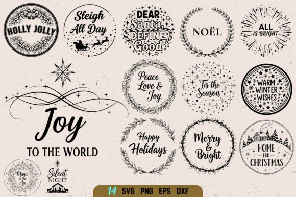 Download Vintage Christmas Badge SVG Bundle - Christmas badge svg Collection