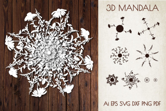 Download 3D Mandala "Wildflowers" - 3d mandala Collection