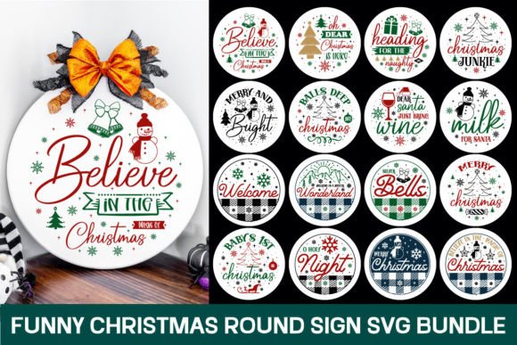 Download Funny Christmas Round Sign Svg Bundle - Funny Collection