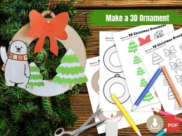 Download 3D Christmas Ornament DIY Template - Christmas ornament Collection