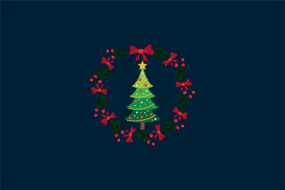 Download Christmas Badge Wreath Circle Decoration - Premium Resources