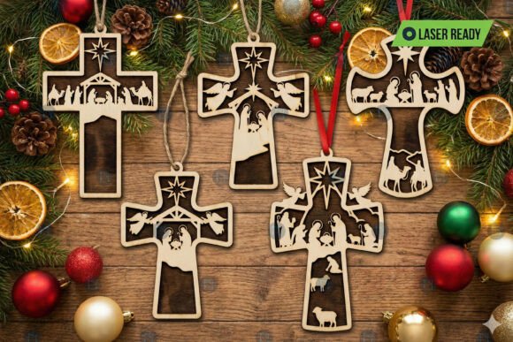 Download Nativity Cross Christmas Ornament Bundle - Christmas ornament Collection