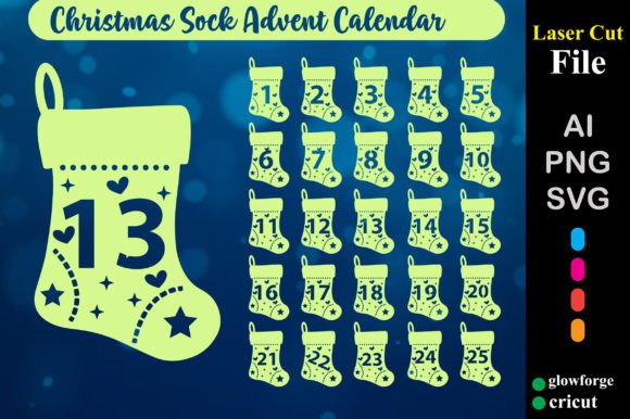 Download Christmas Sock Advent Countdown SVG - Countdown Collection