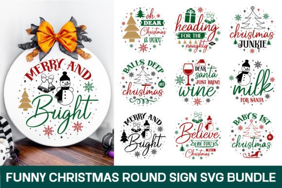 Download Funny Christmas Round Sign Svg Bundle 2 - Funny Collection