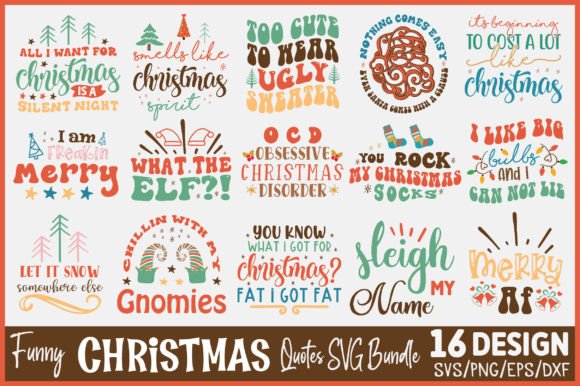 Download Funny Christmas Quotes SVG Bundle - Funny Collection